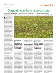 Cercospora en Remolacha Azucarera. Suplemento CAMPO, NUM. 30. 19/12/2015.